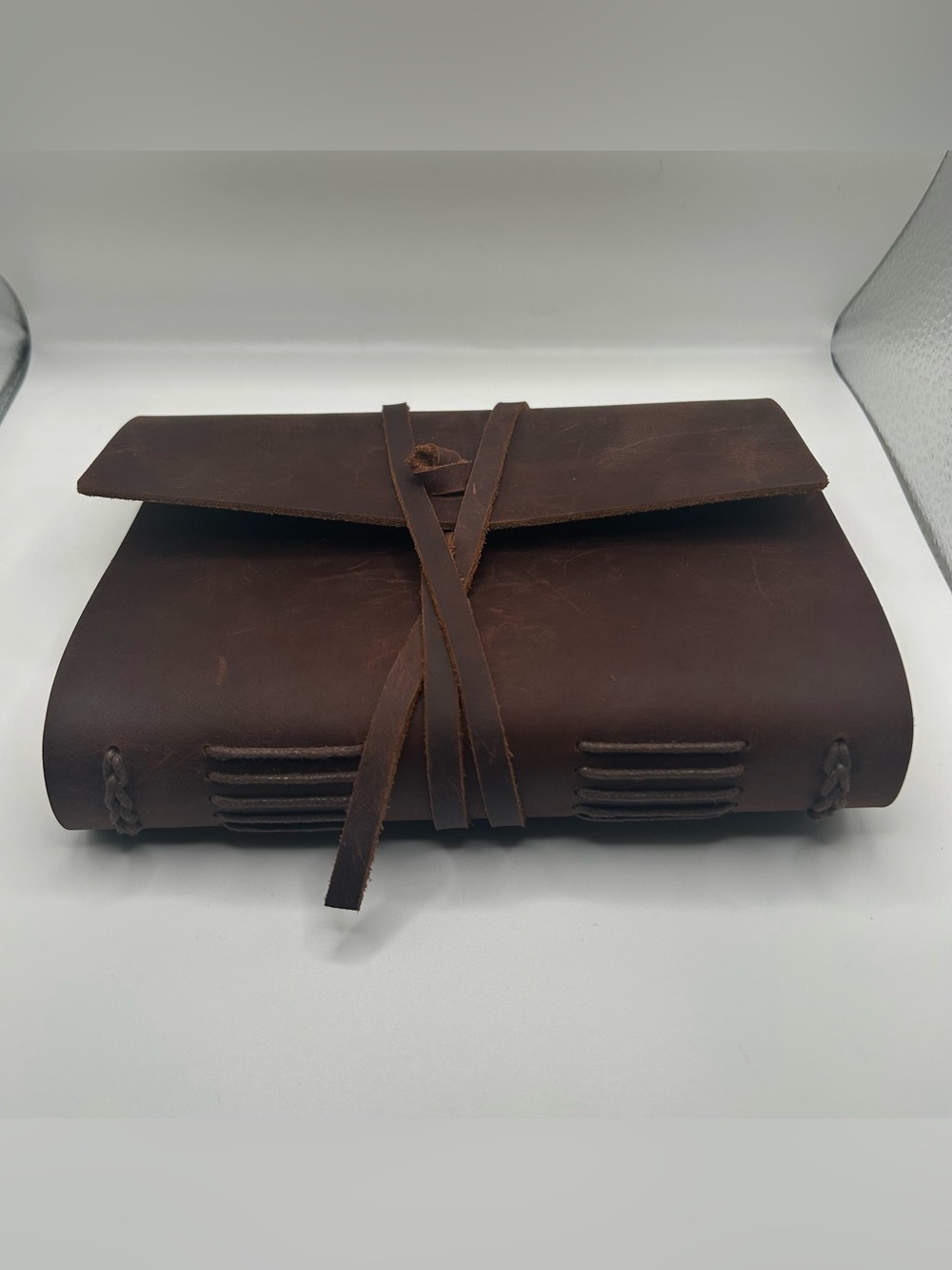 Handcrafted Brown Leather Wrap Journal Case